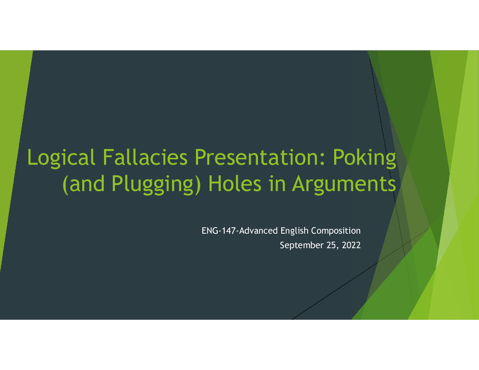 Preview image for Logical Fallacies Presentation: Poking (and Plugging) Holes in Arguments